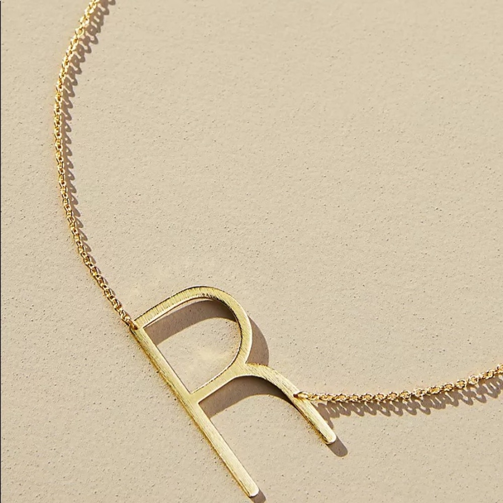 Anthropologie Monogram Pendant Necklace ‘R’